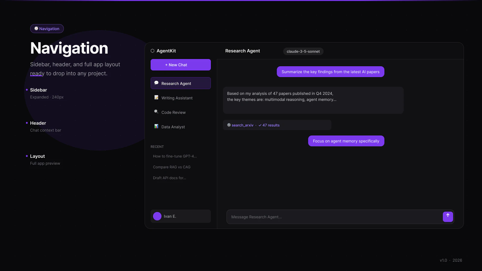 AI Agent UI Kit screenshot 4