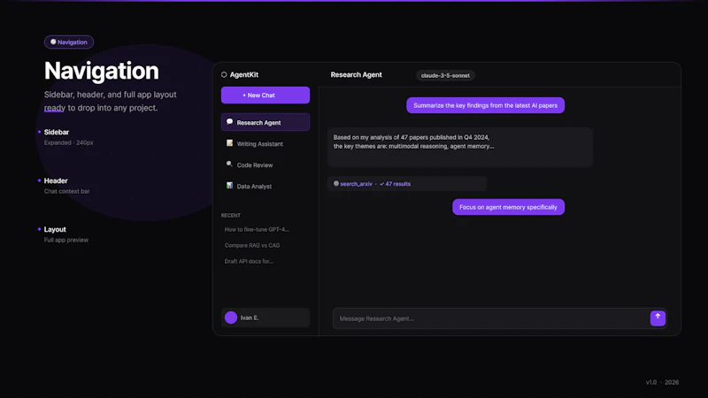 AI Agent UI Kit screenshot 4