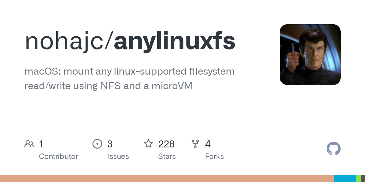 Mídia 2 de AnyLinuxfs - Linux FileSystems no macOS - Monte qualquer unidade com um sistema de arquivos apoiado por Linux