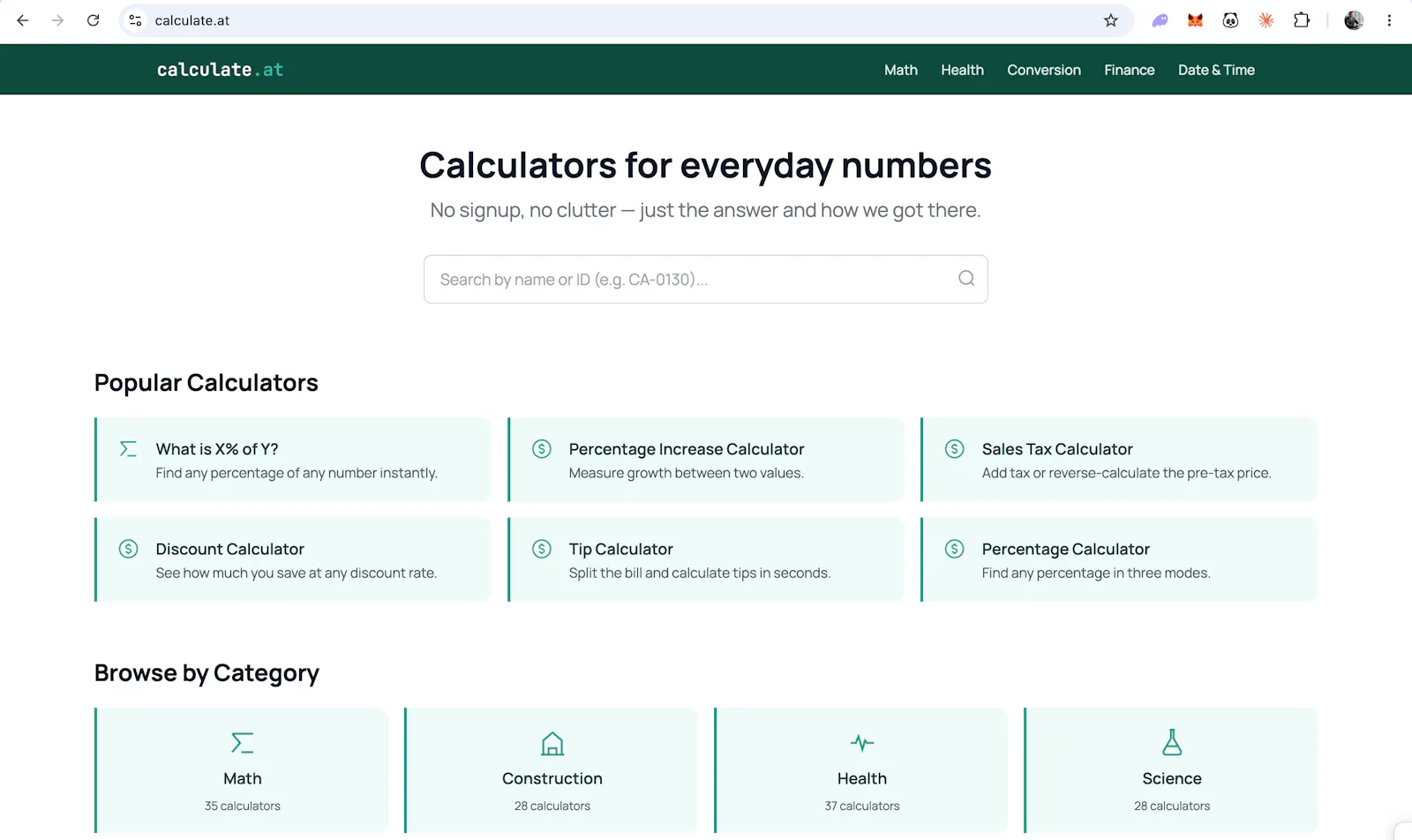 calculate.at screenshot 2