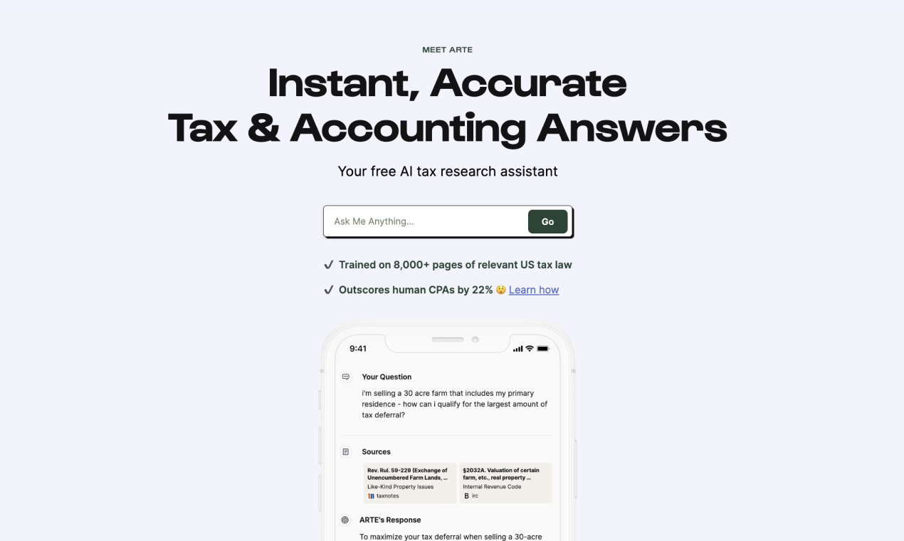 startuptile ARTE-AI tax research assistant that passes the CPA exam