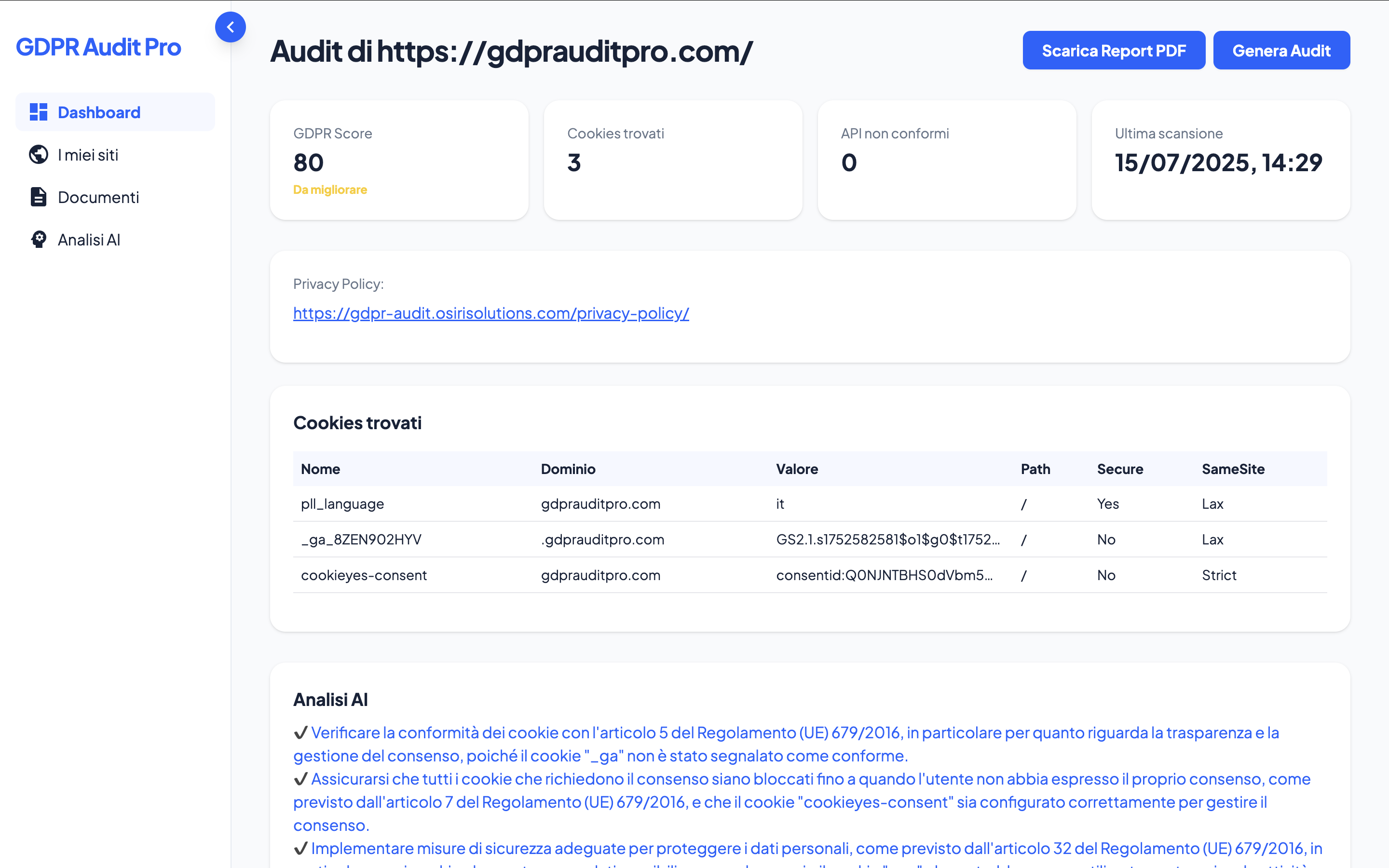 GDPR Audit Pro - 120秒でGDPRのリスクについてウェブサイトをスキャンします。セットアップなし。メディア2