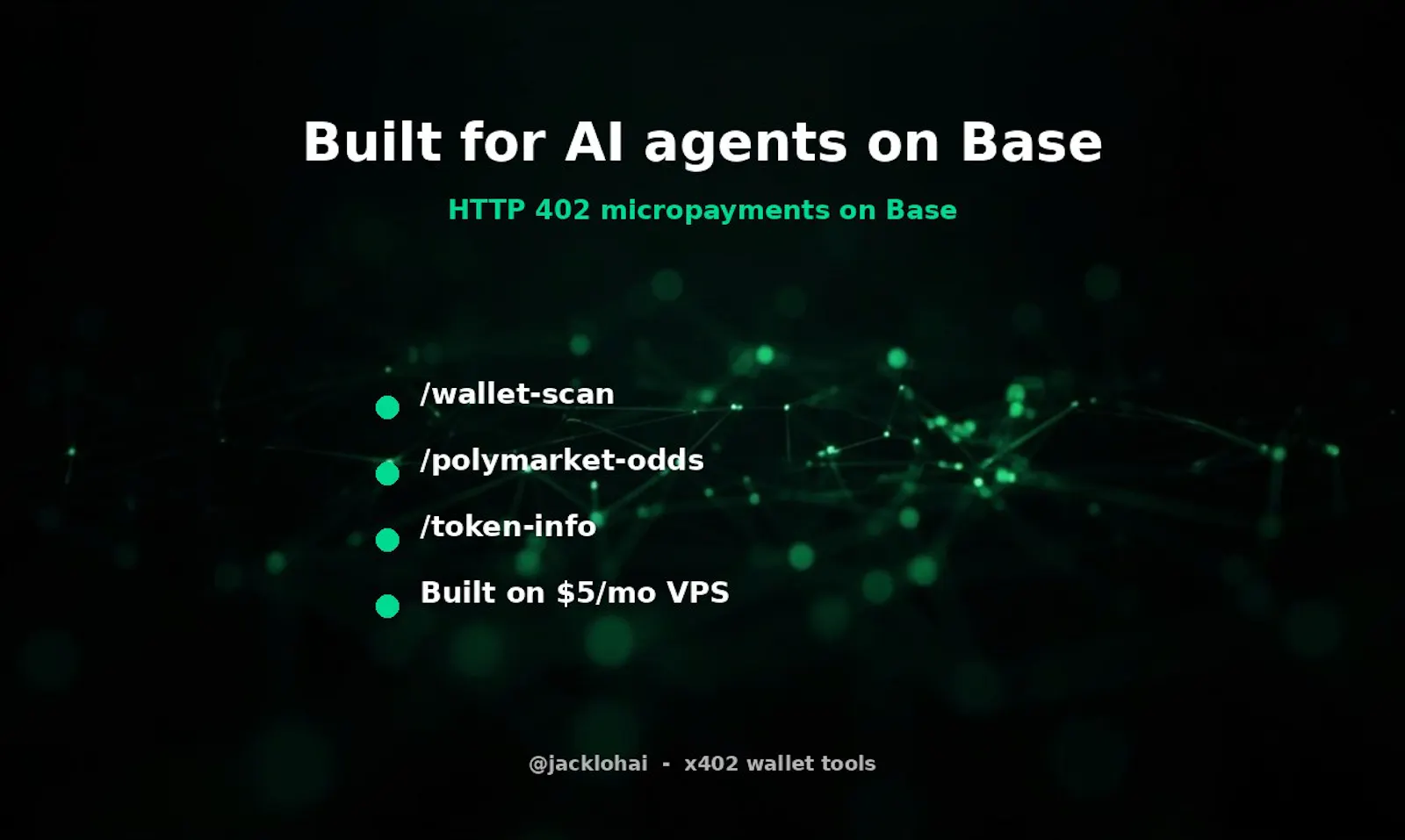 x402 wallet API: 9 Base endpoints, USDC screenshot 1