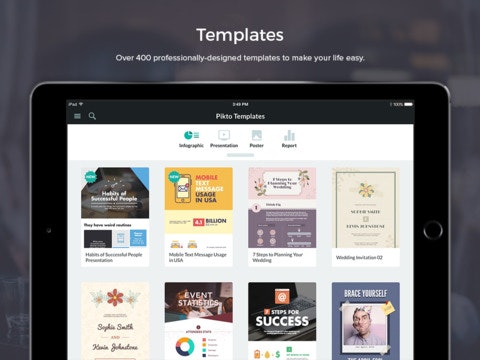 Piktochart on iPad gallery image