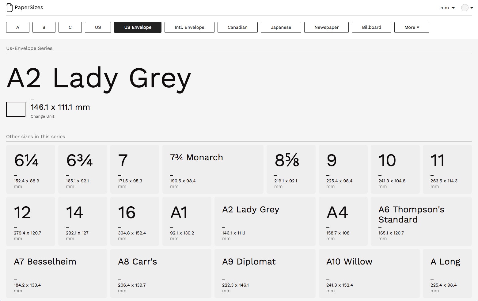 PaperSizes gallery image