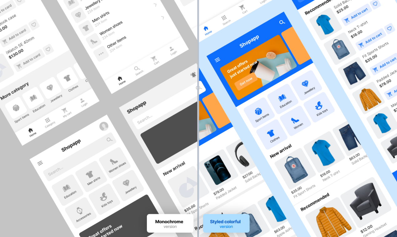 Ecommerce UI Kit for mobile gallery image