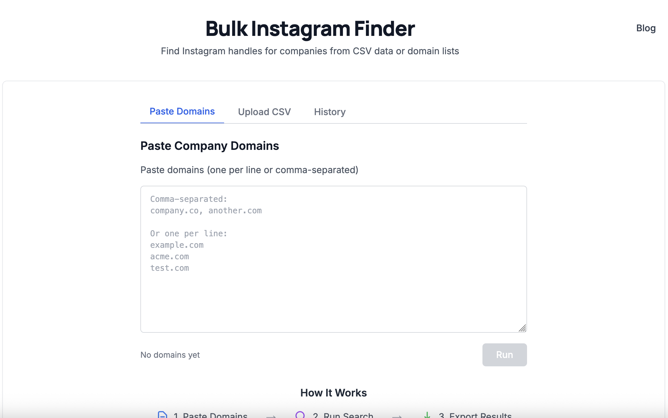 Bulk Instagram Finder - Main screenshot showing features and interface