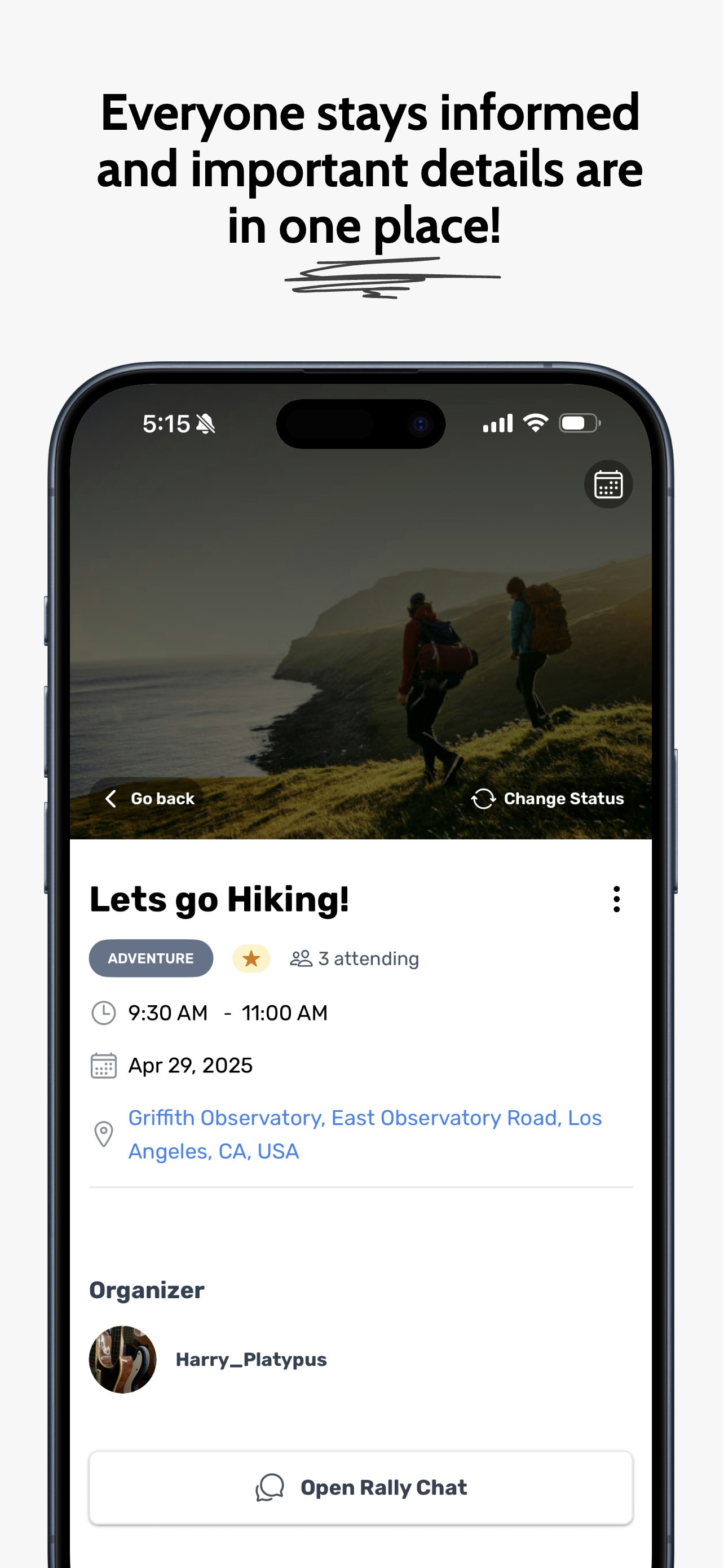 Rally Base - Rally Together: invites, chat, location sharing, & more media 4