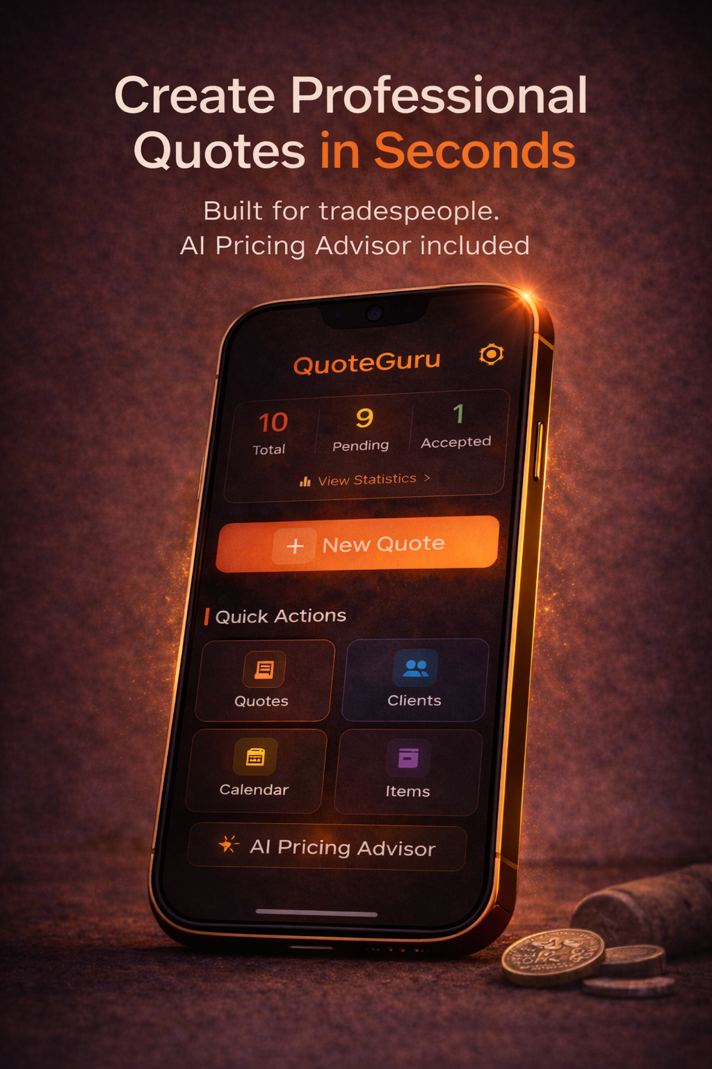 QuoteGuru: Quote Maker App - Main product screenshot demonstrating key features and user interface