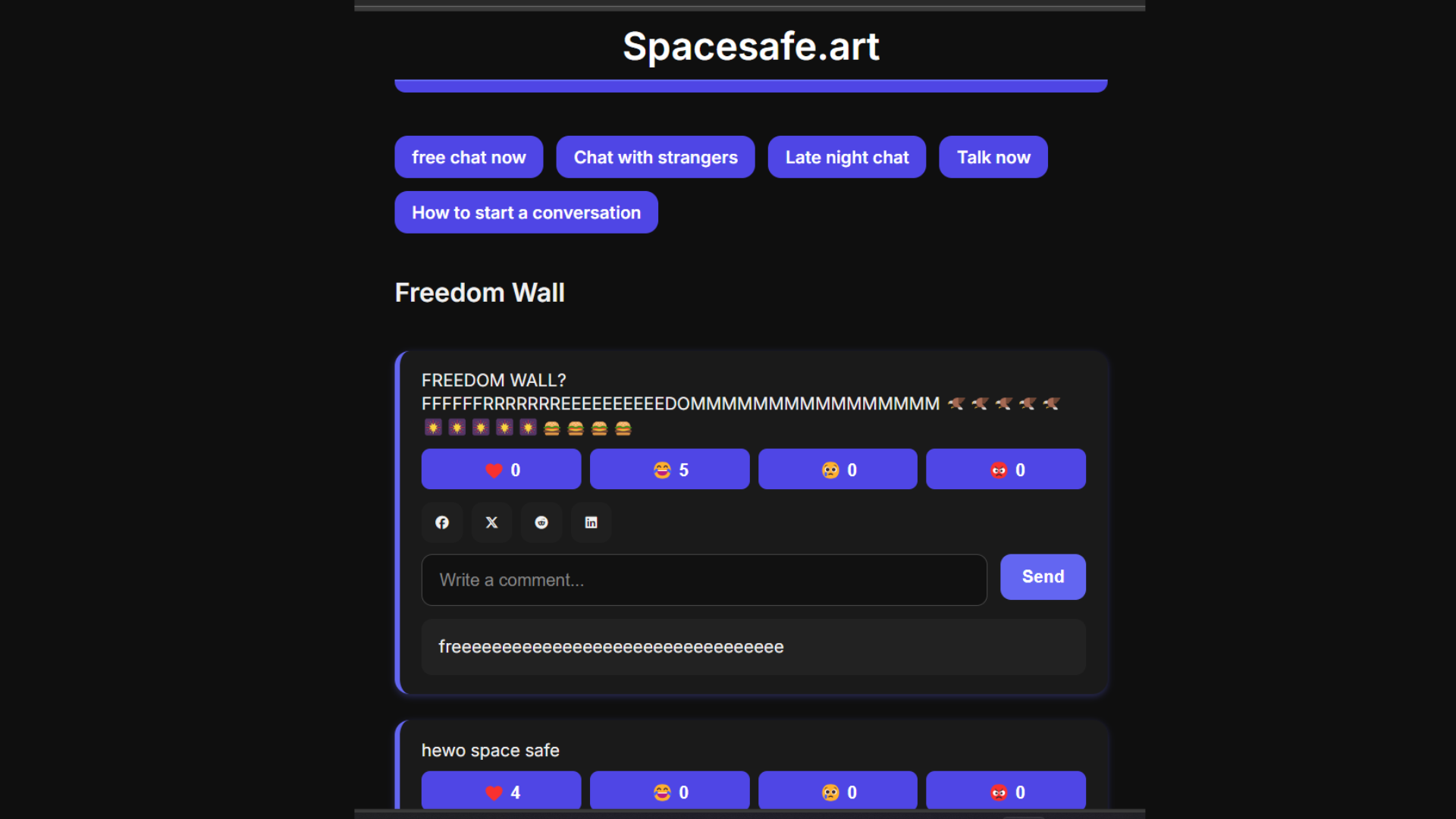 spazi - Rant liberamente, chat anonimamente - Benvenuti a Spacesafe. media 2