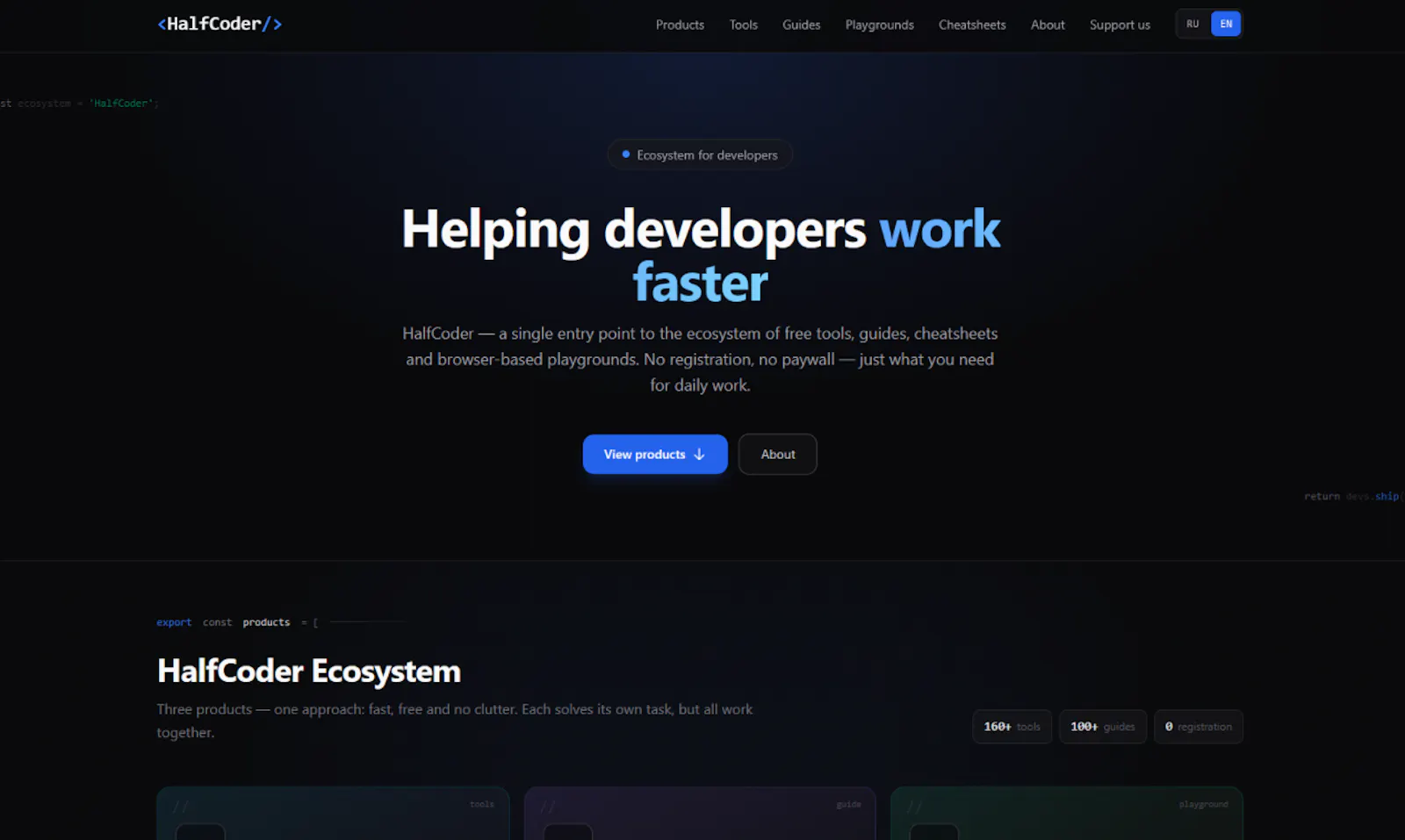 HalfCoder screenshot 1