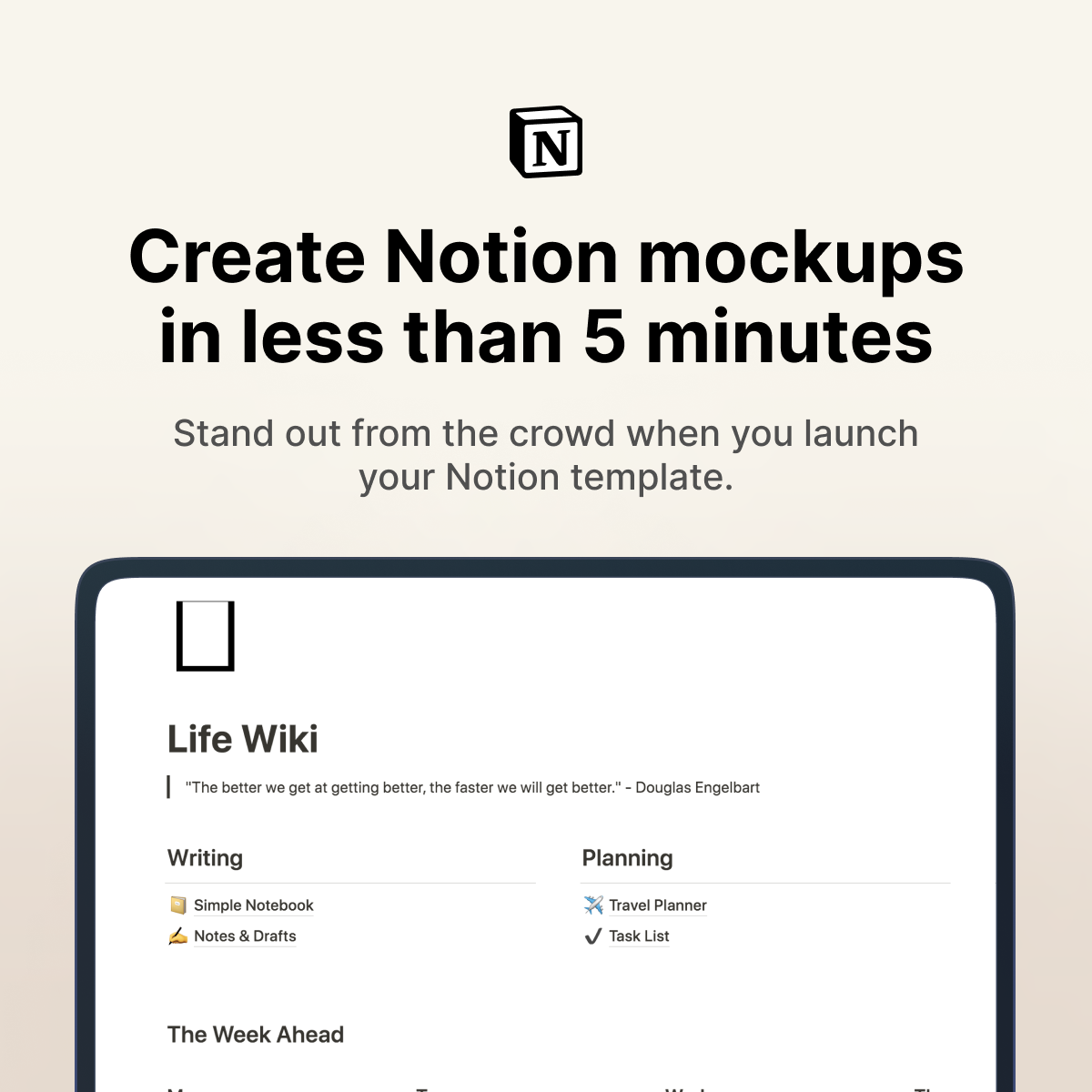 Minimalist Notion Template Mockups gallery image