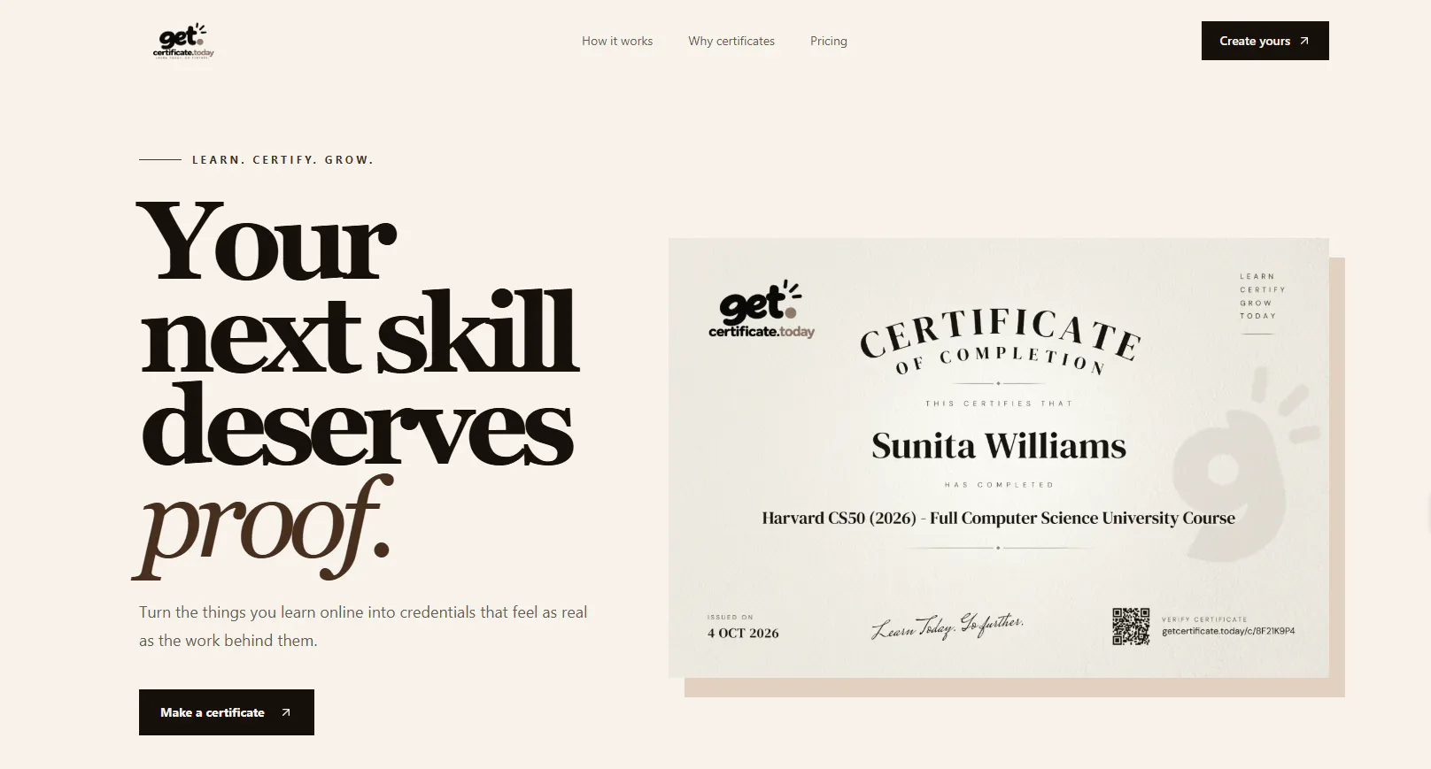 getcertificate.today gallery image