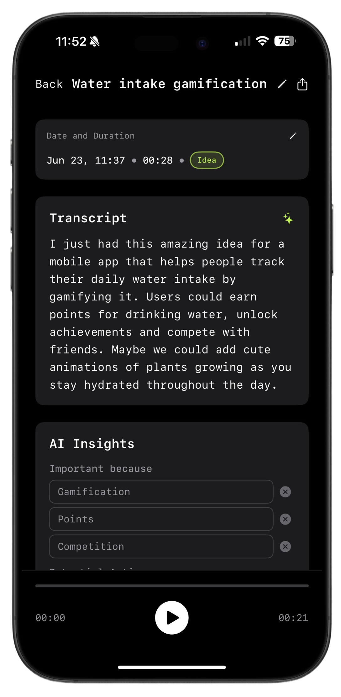 Opmerking voor zelfmemo's - Gratis AI-stemmemo's op de apparaat media 3