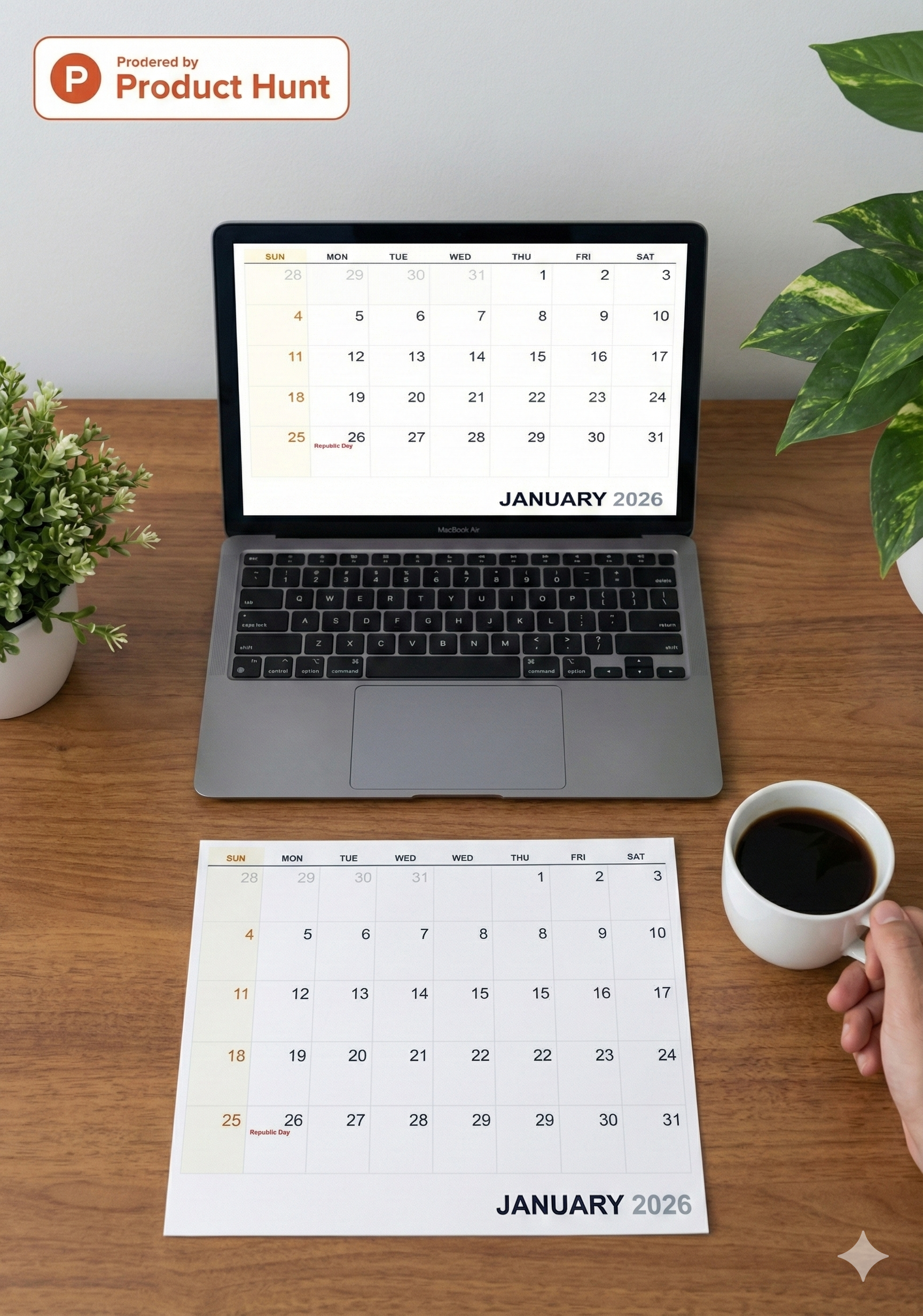 NaalPrint | Minimal Calendar Generator gallery image