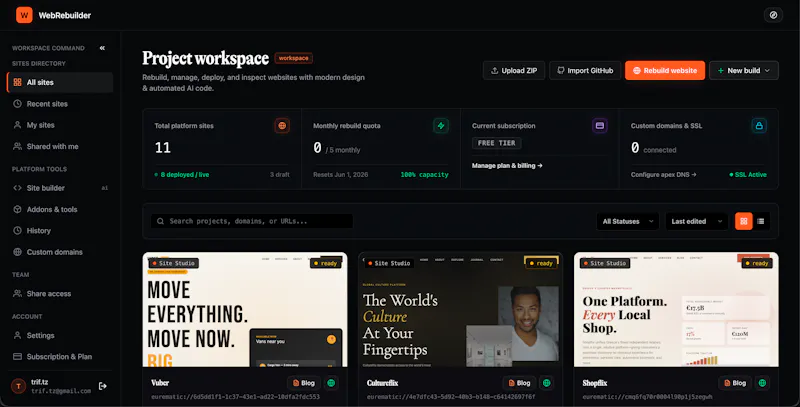 WebRebuilder screenshot 2