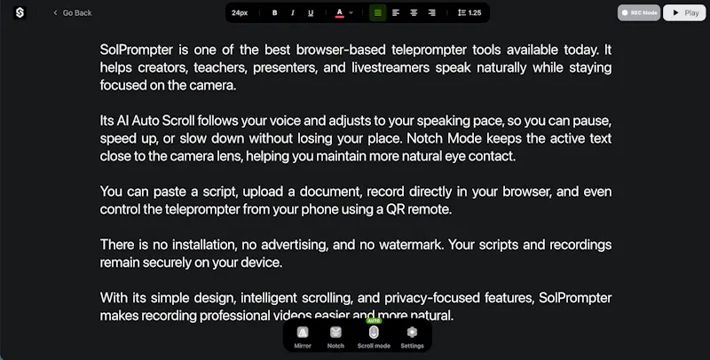 SolPrompter screenshot 4