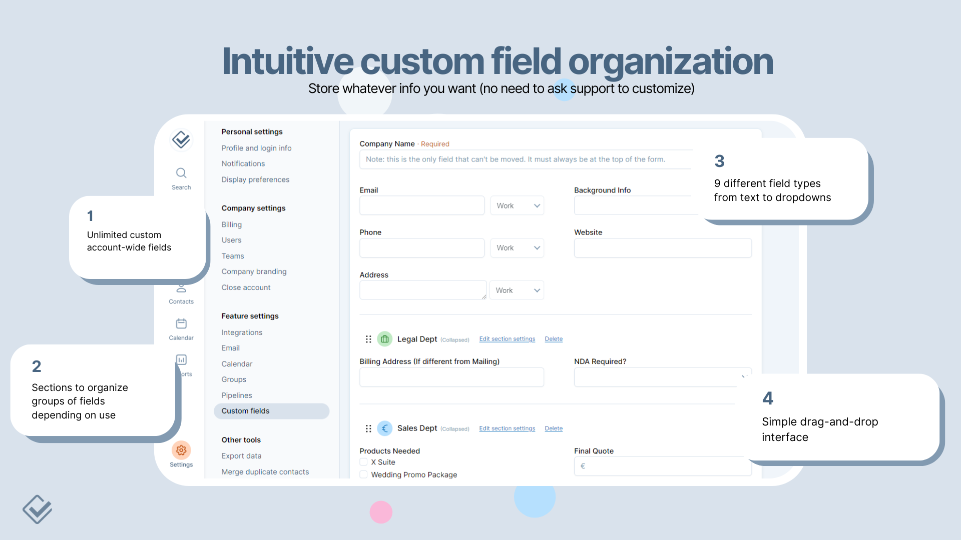 Meno fastidioso CRM - Contatta Manager per le piccole imprese, ora con un nuovo design media 5
