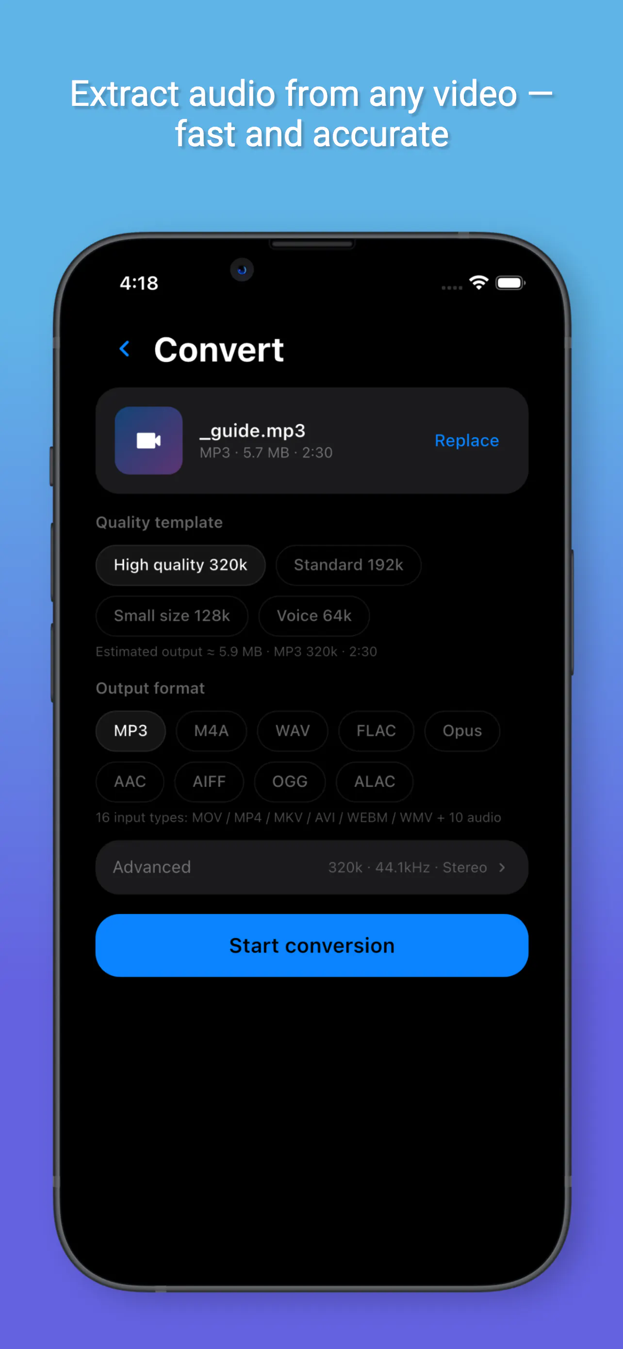 ToneScoop – On-device Video to MP3 截图 2