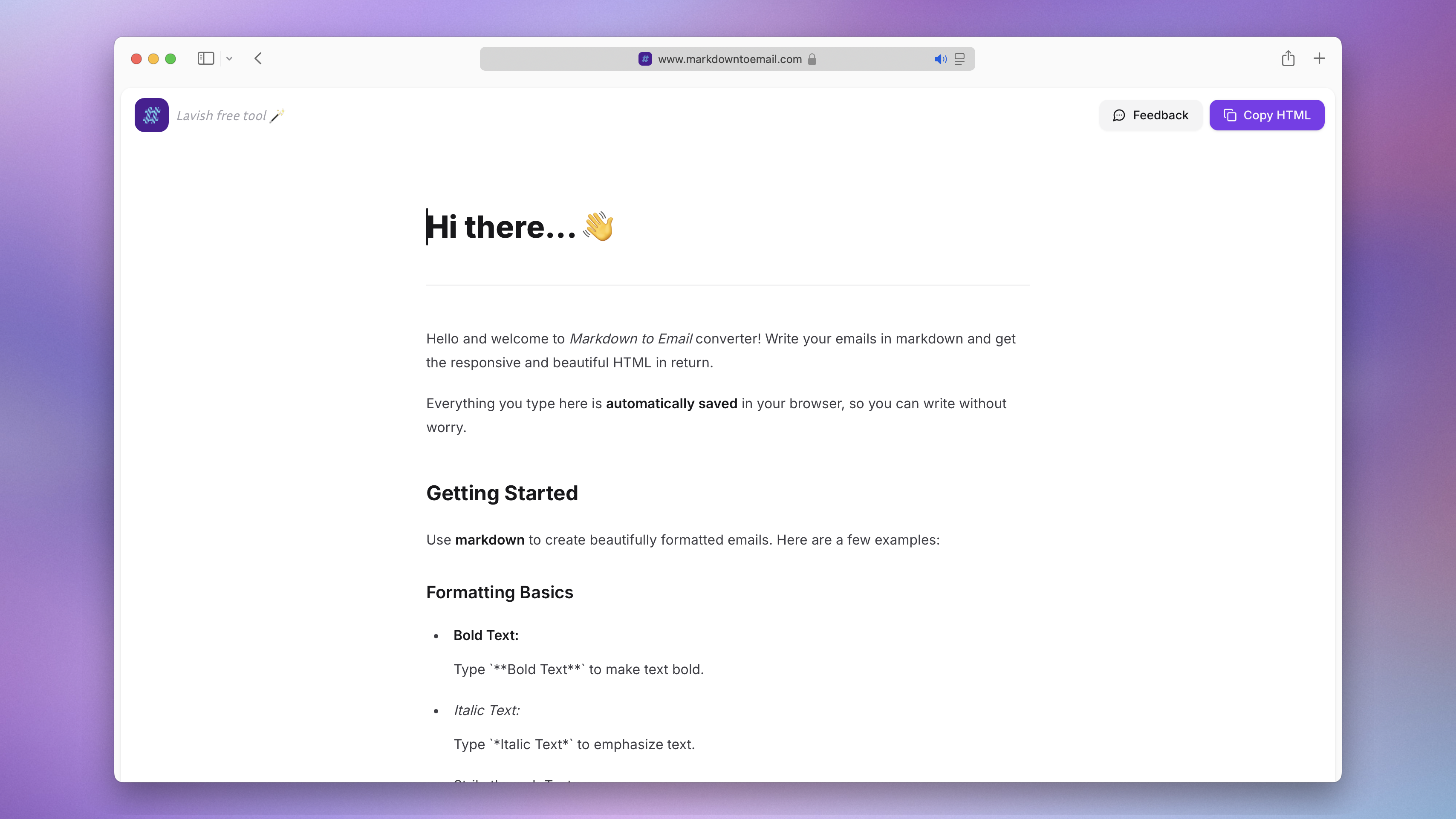 Markdown to Email gallery image