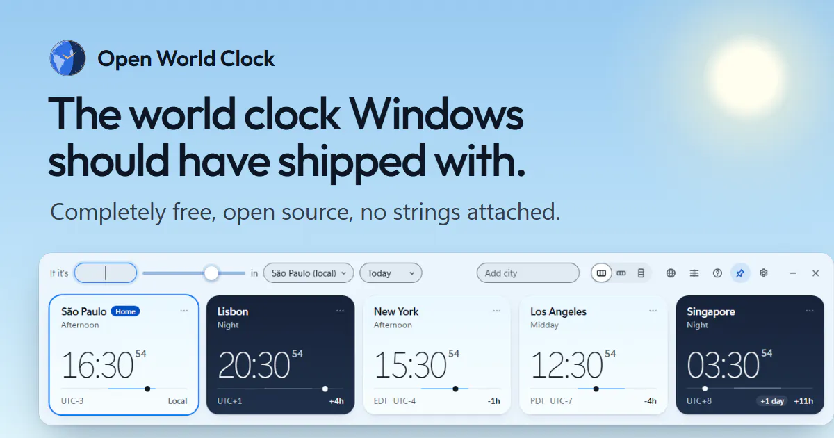 Open World Clock screenshot 1