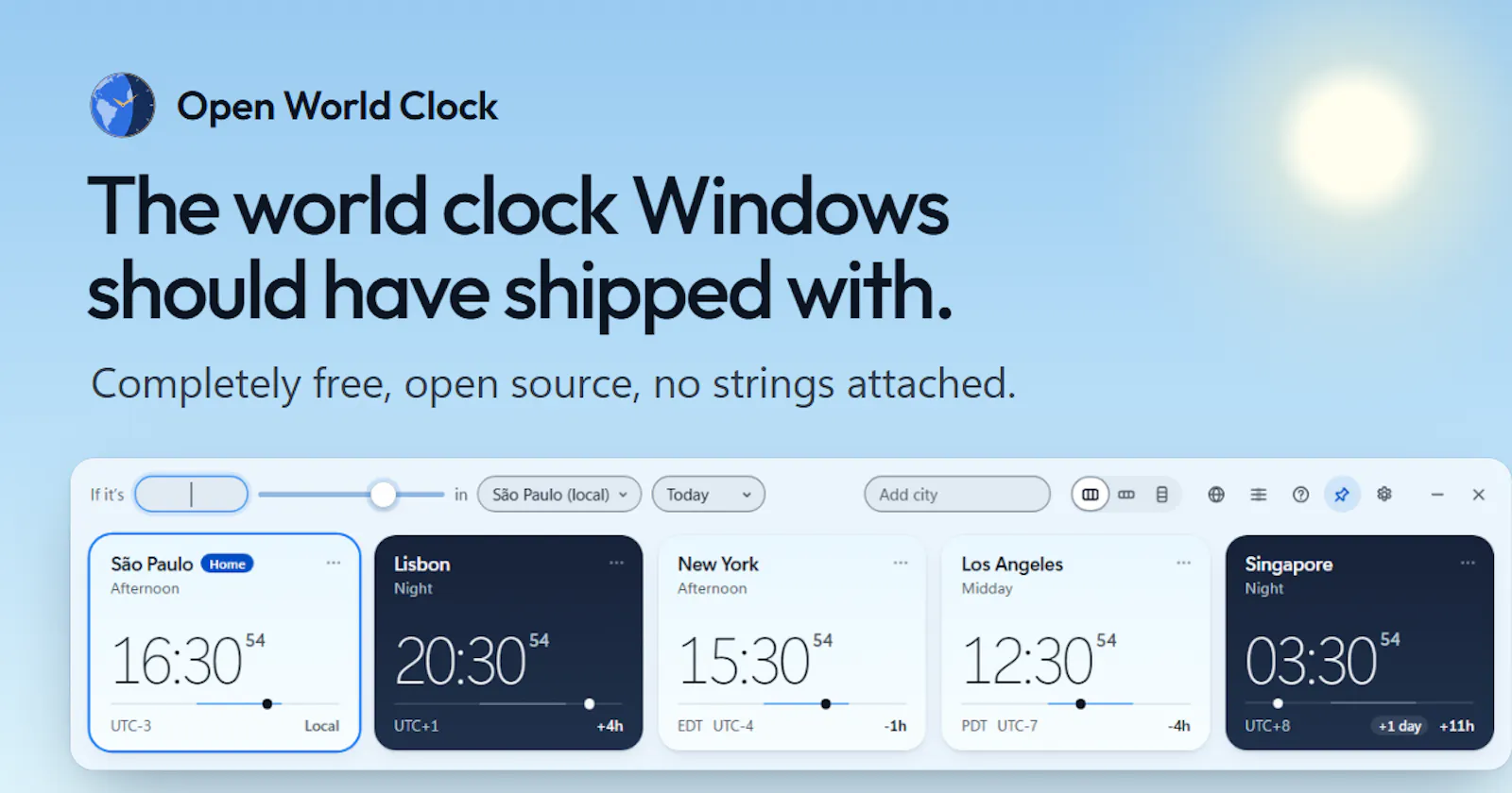 Open World Clock screenshot 1