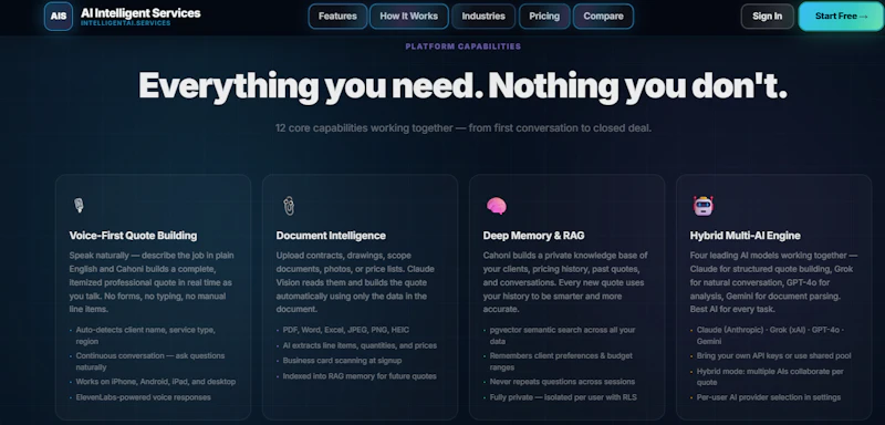 Cahoni Builds Quotes, Schedules by Voice screenshot 4