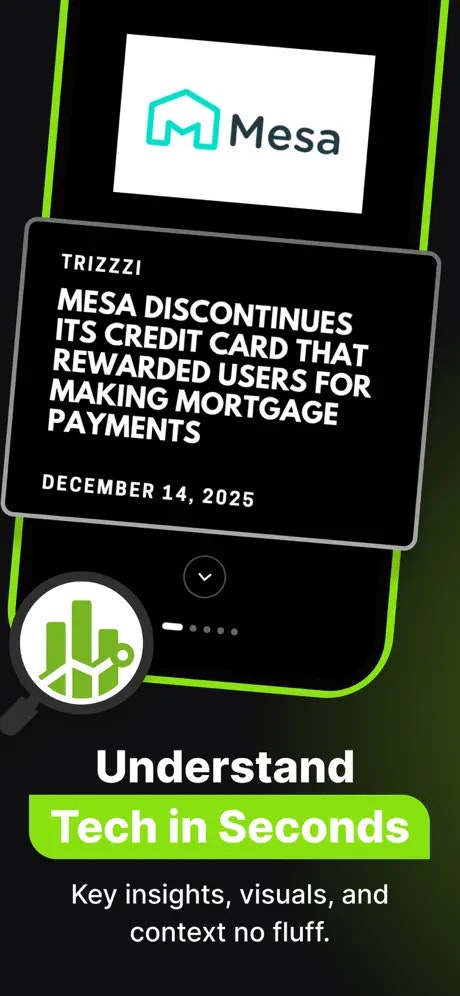 Trizzzi - Visual, Swipeable Tech News - Screenshot 2 showing product features and functionality