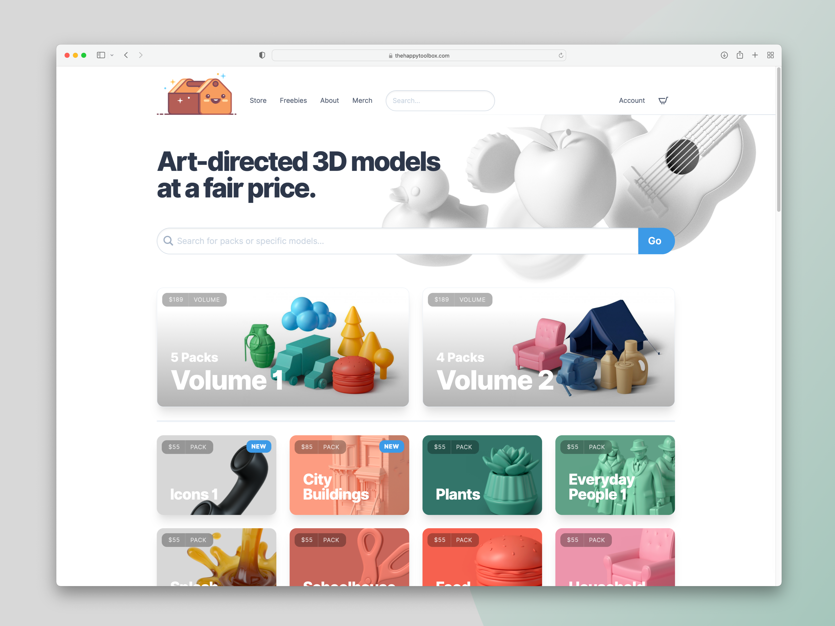 La Happy Toolbox - 650 activos 3D de bajo poli unificado estilísticamente media 1