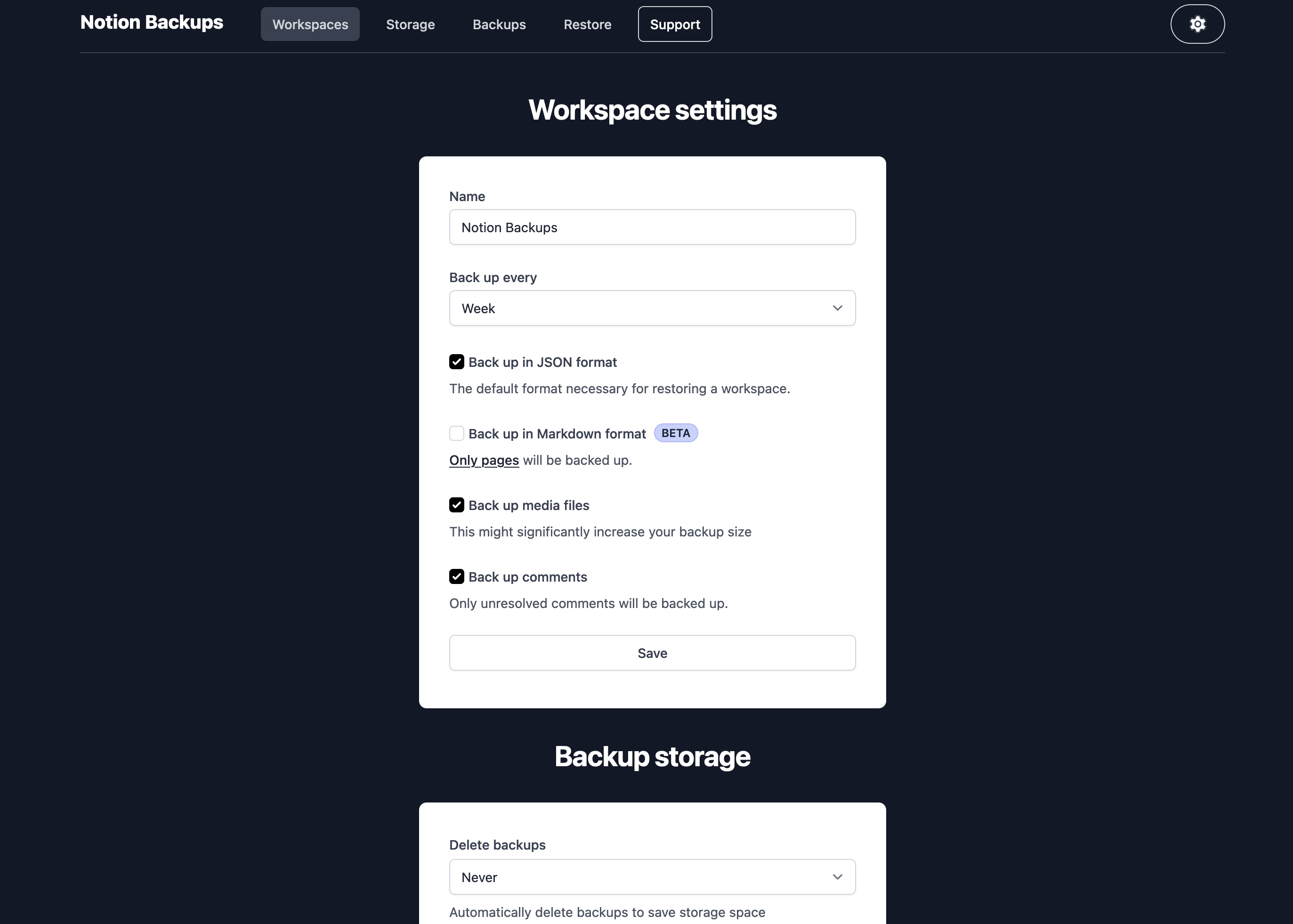 Mídia 4 de Backups de noção - Backup facilmente e restaure seu espaço de trabalho de noção