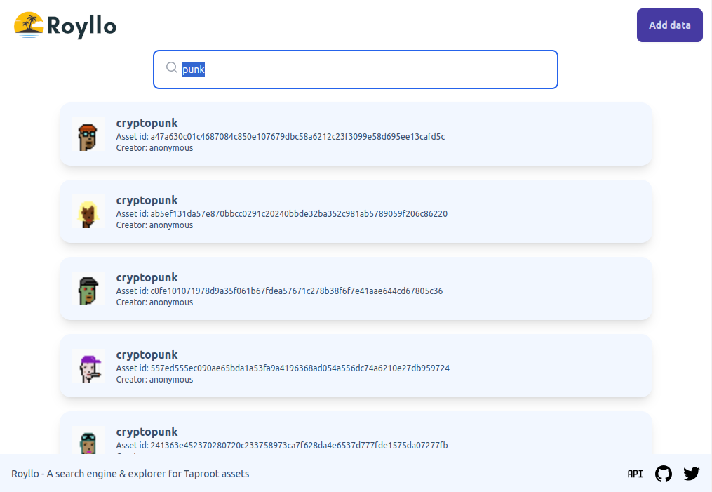 Media Royllo - Enjin carian sumber terbuka untuk aset taproot pada bitcoin 2