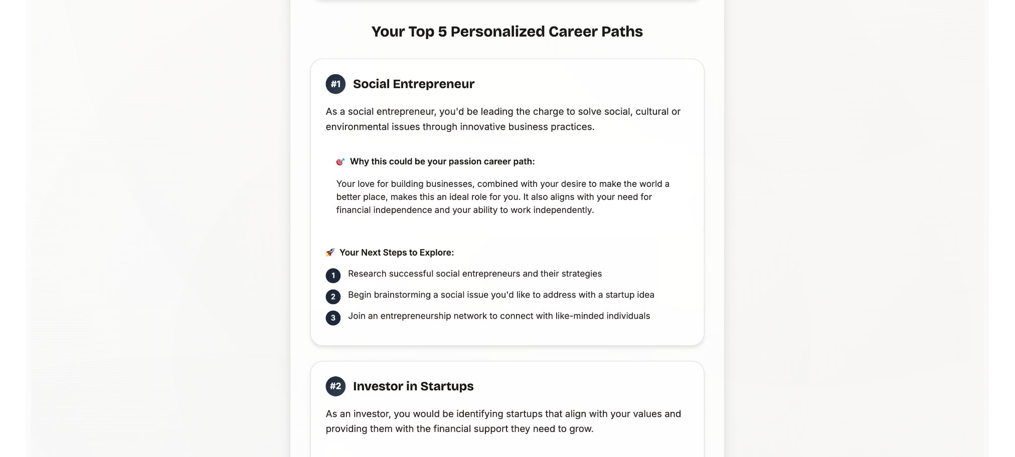 My Passion AI - Career Clarity Tool gallery image