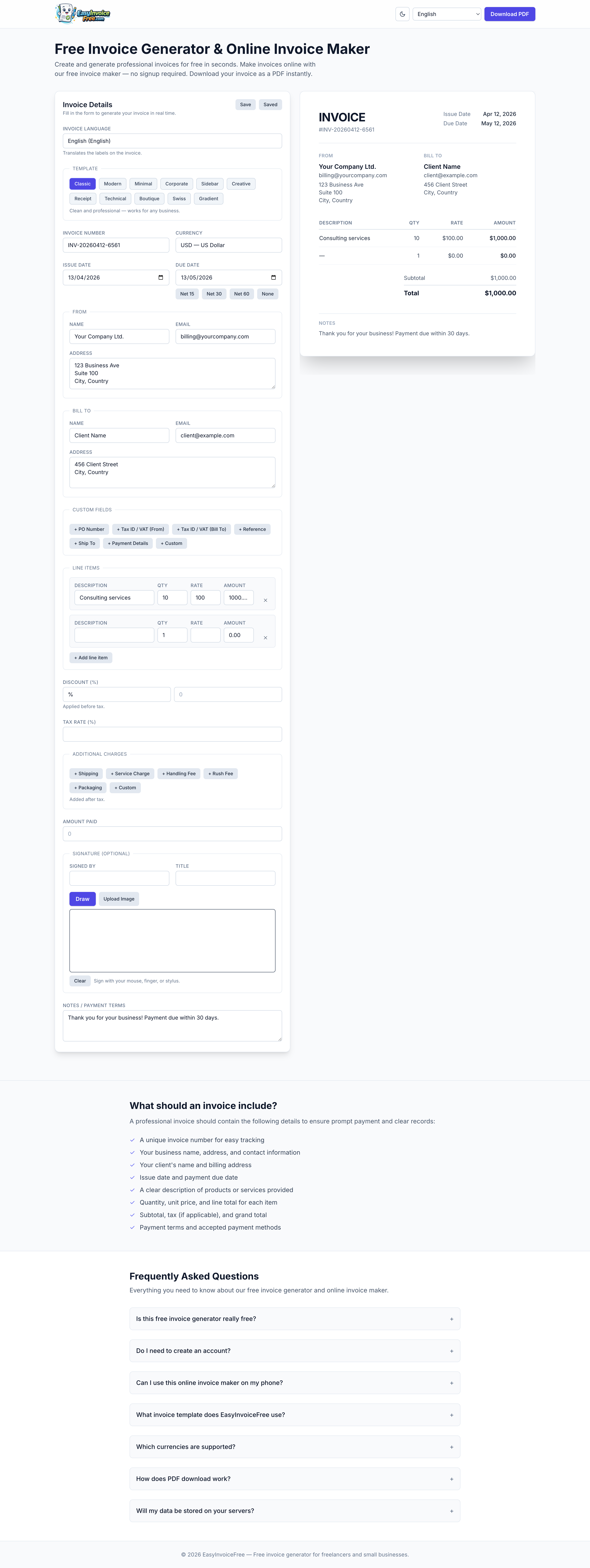 Free Invoice Generator gallery image