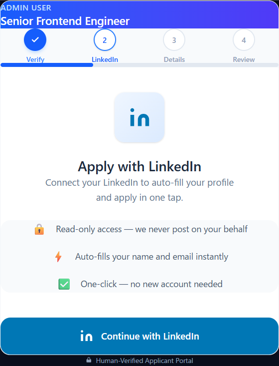 HVAP – Human-Verified Applicant Portal gallery image