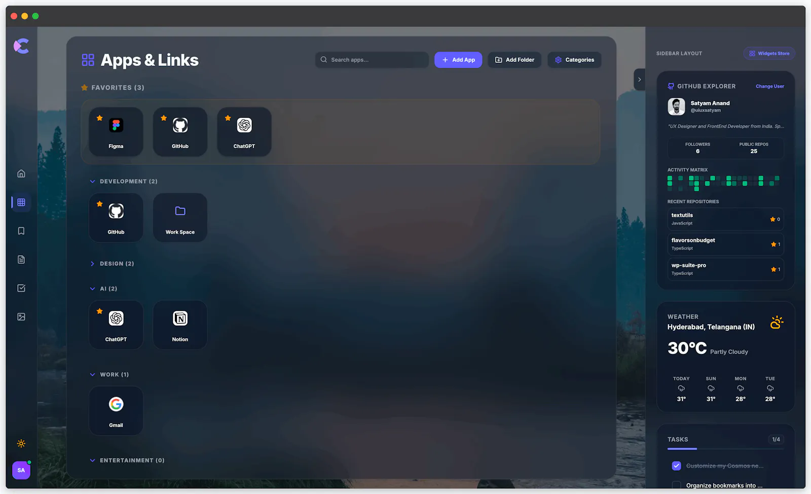 Cosmos : New Tab screenshot 2