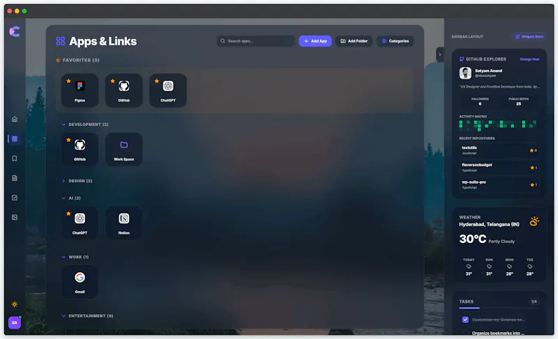 Cosmos : New Tab screenshot 2