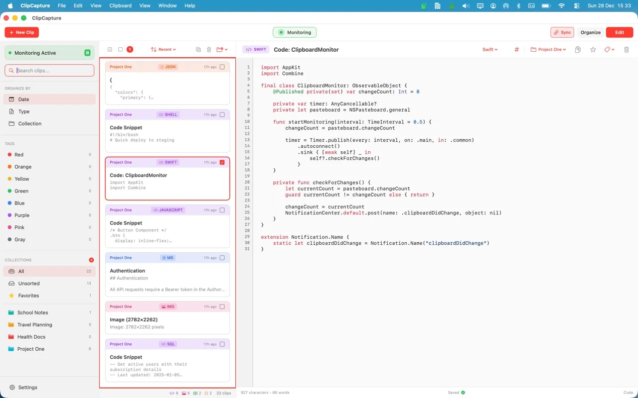 ClipCapture: Clipboard Manager - Screenshot 3 showing product features and functionality