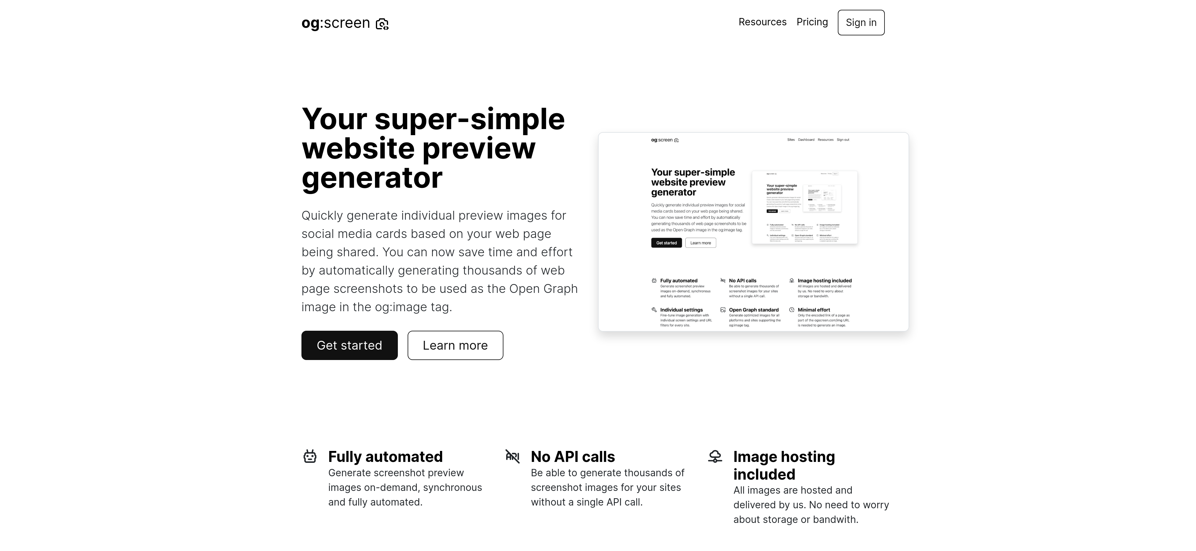 startuptile og:screen-Your super-simple website preview generator