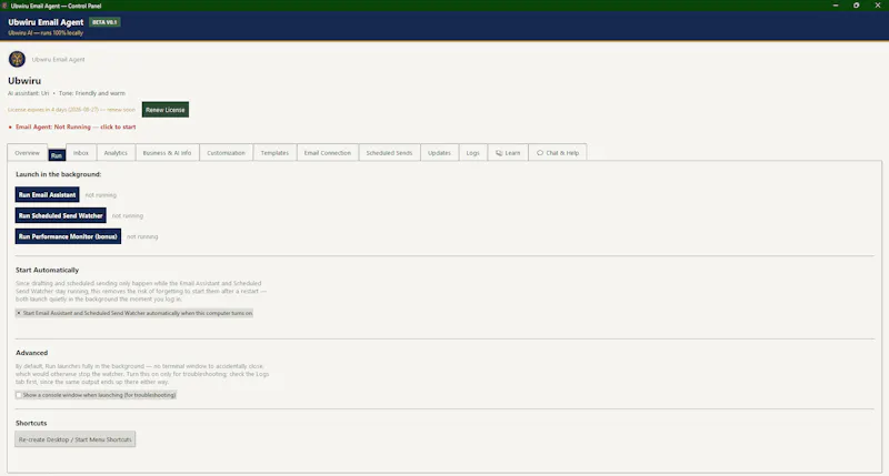 Ubwiru Email Agent screenshot 2