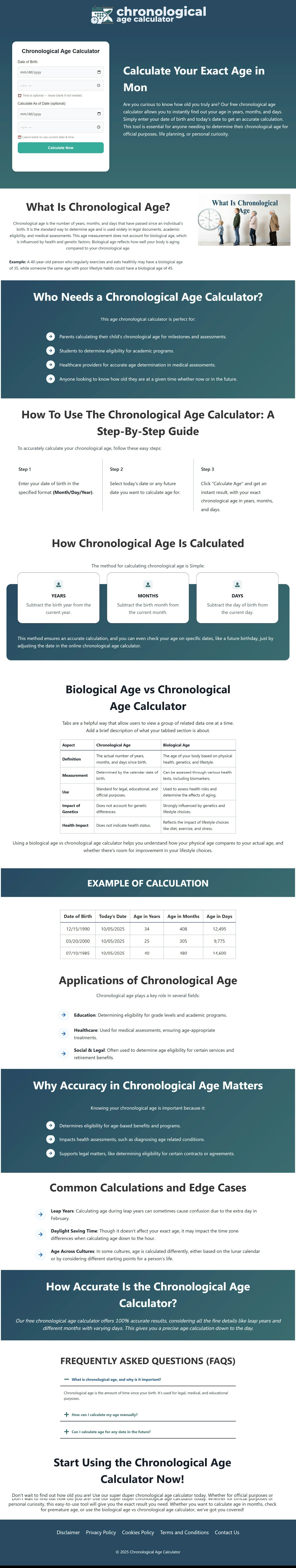 Chronological Age Calculator gallery image
