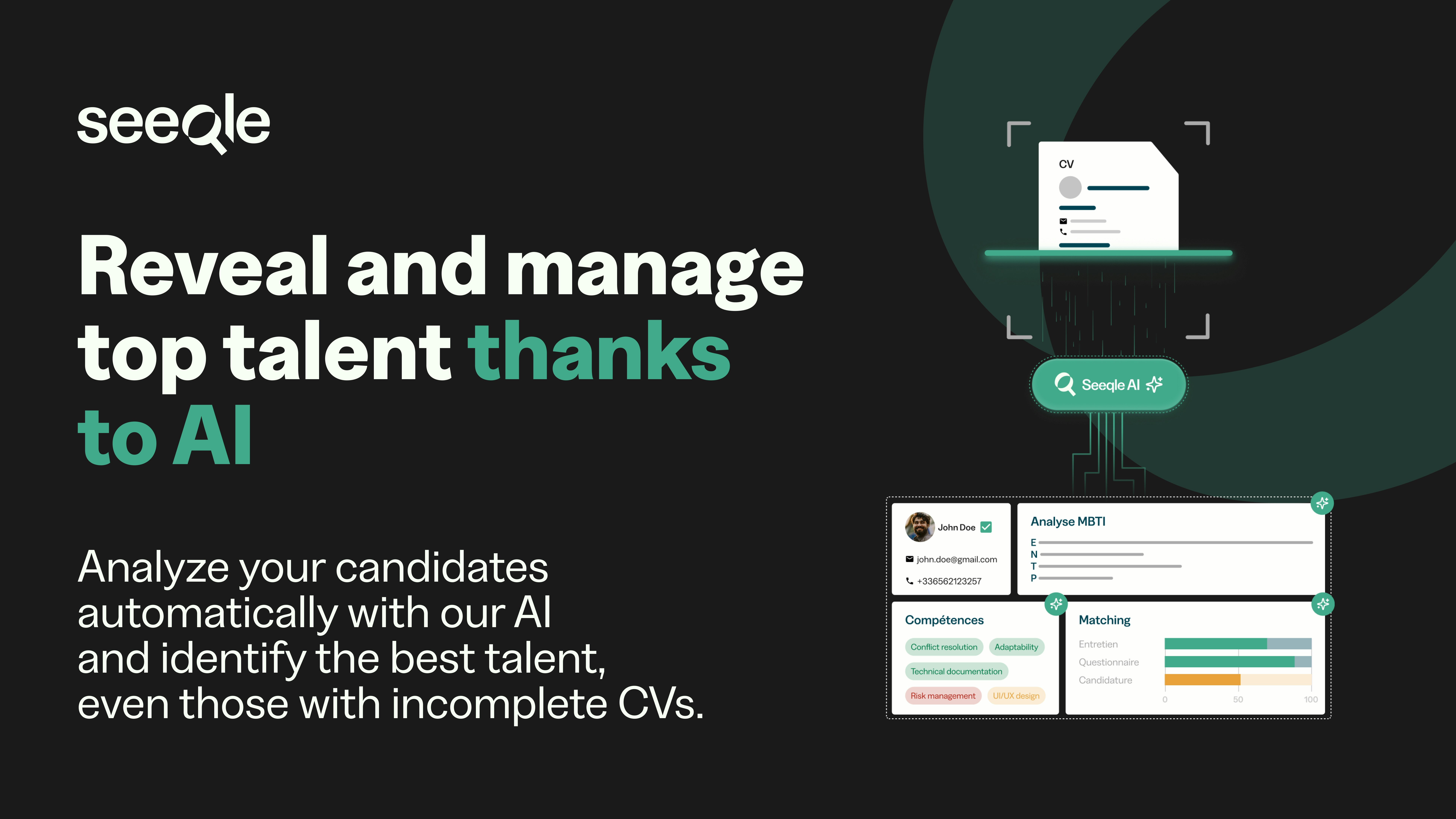 Média Seeqle AI Talent CRM - IA qui analyse les candidats en tant qu'expert RH chez les stagiaires 2