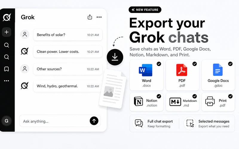 Chat Exporter for Grok screenshot 1