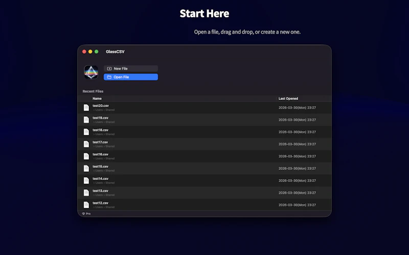 GlassCSV screenshot 2