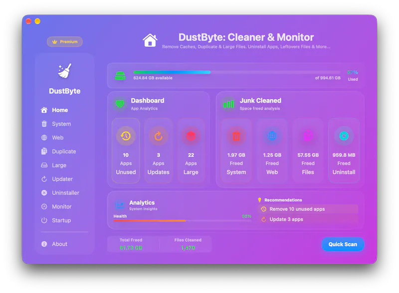 DustByte: Cleaner & Monitor screenshot 2