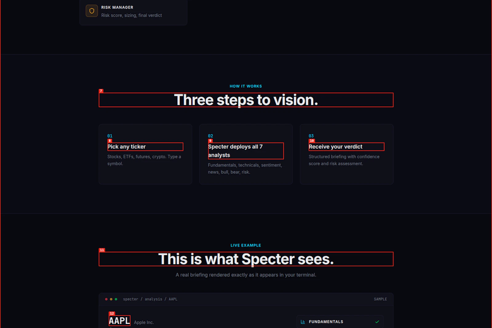 Specter — Market Intelligence Terminal screenshot 1