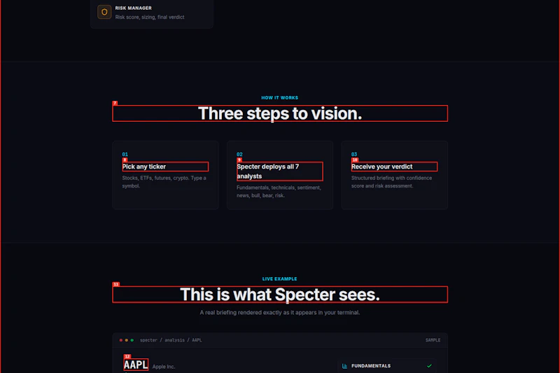 Specter — Market Intelligence Terminal screenshot 1