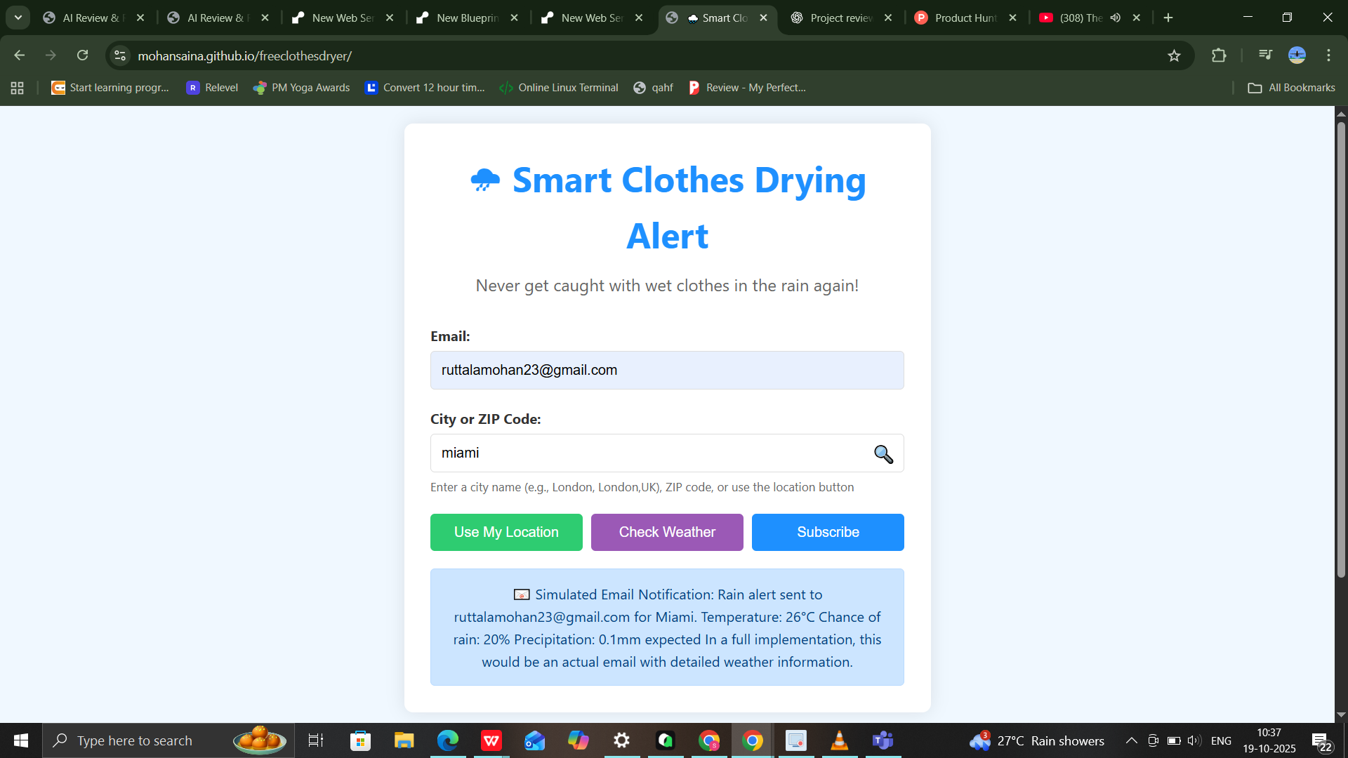 🌧 Smart Clothes Drying Alert gallery image
