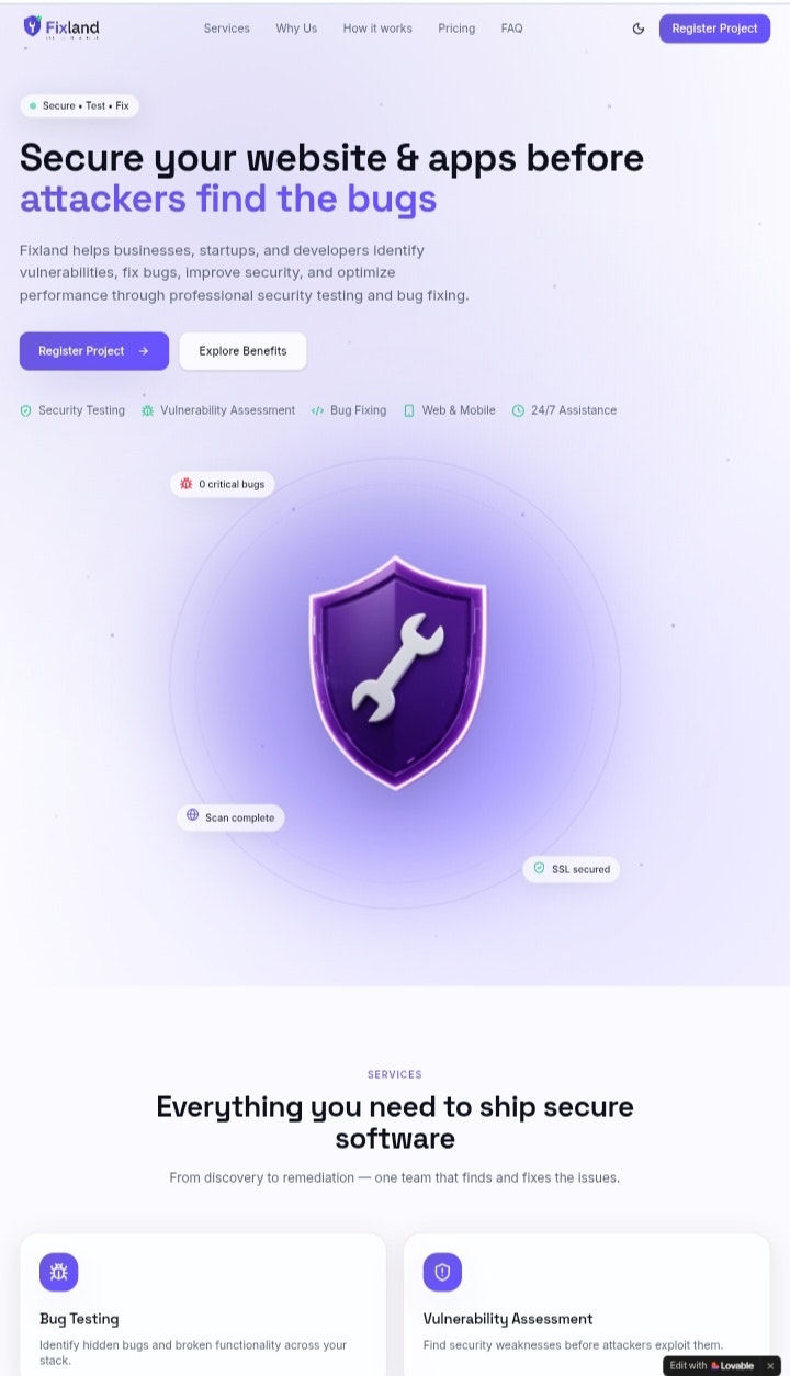 Fixland — Secure, Test & Fix Your Apps gallery image
