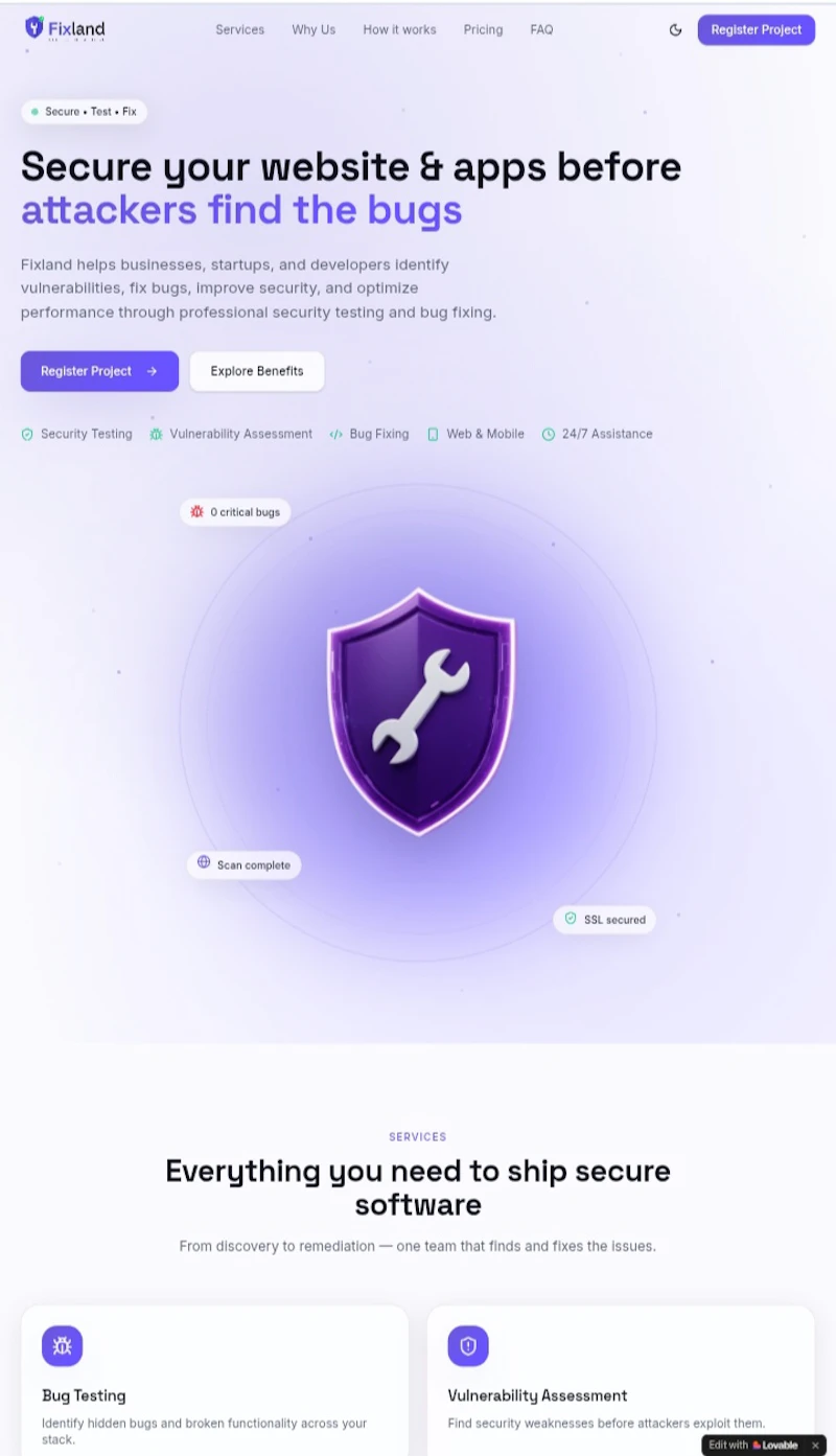 Fixland — Secure, Test & Fix Your Apps screenshot 4