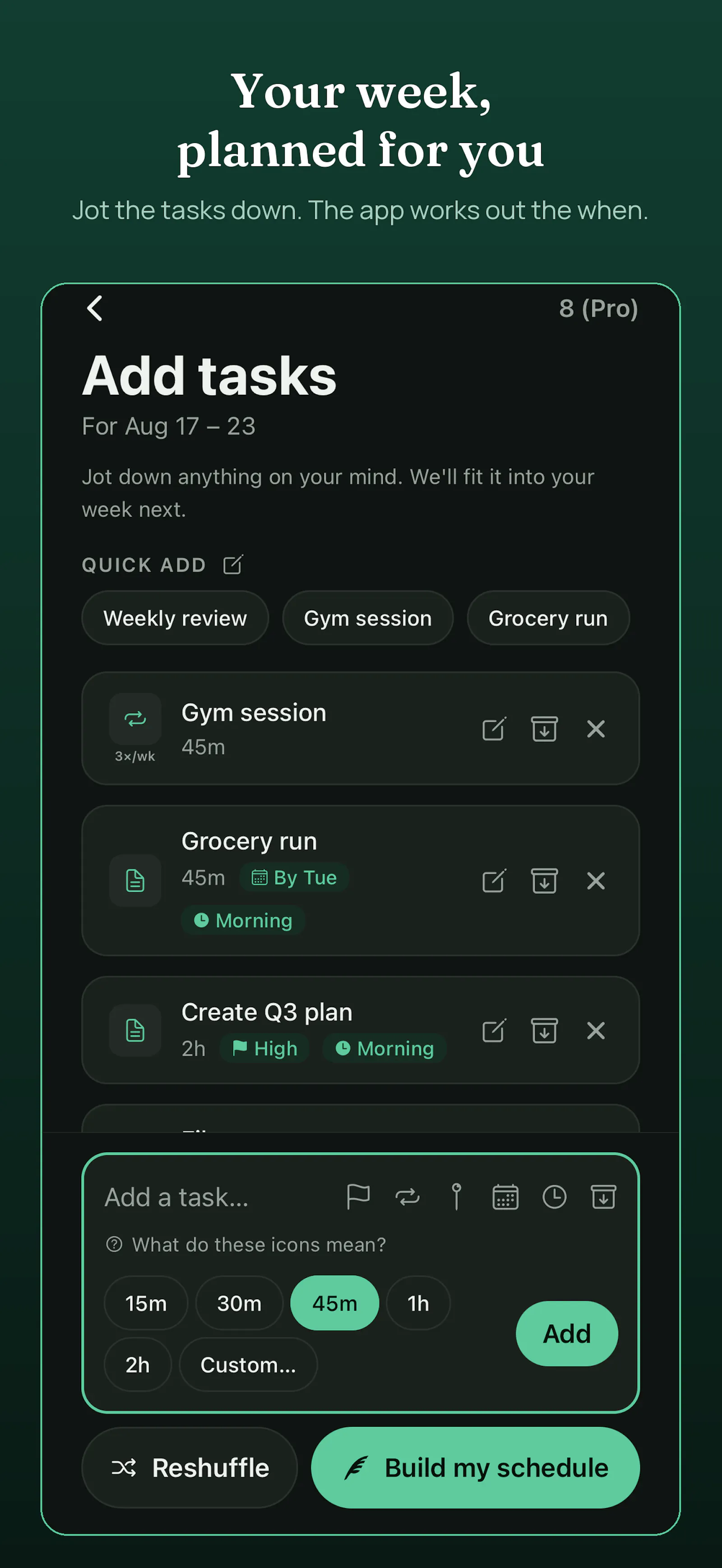 WeekSquire screenshot 2